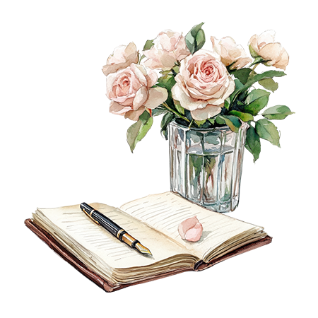 Illustration of a candle and book